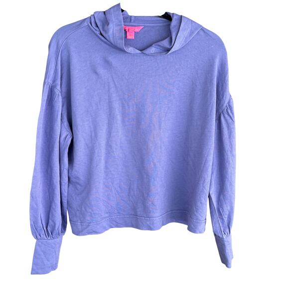 Lilly Pulitzer Tops - Lilly Pulitzer Crop Terry Hoodie S NWOT Sweatshirt Top Purple Coastal Prep